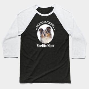 Blue Merle Sheltie Mom Baseball T-Shirt